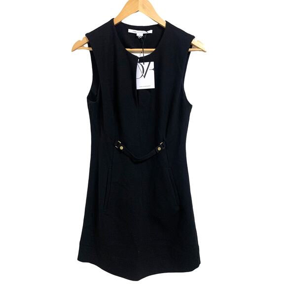 Diane‎ VonFurstenberg Catherine black shift dress size 8 #D5338166T12 NEW - Picture 1 of 8